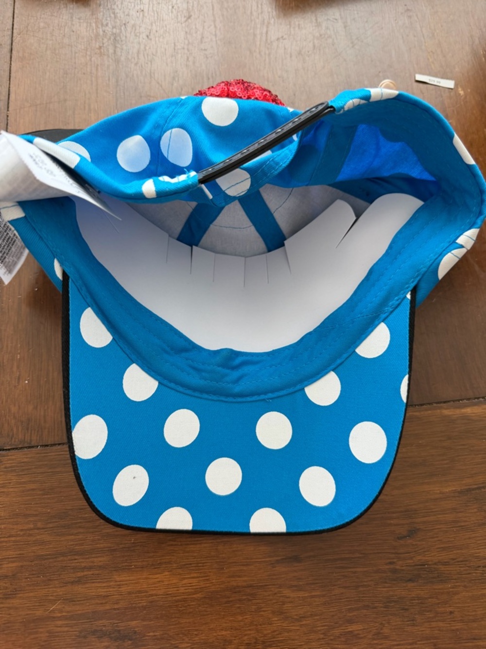 Disney Parks Exclusive Blue Polka Dot Minnie Mouse Hat w/Ears & Flower NWT - Picture 6 of 8